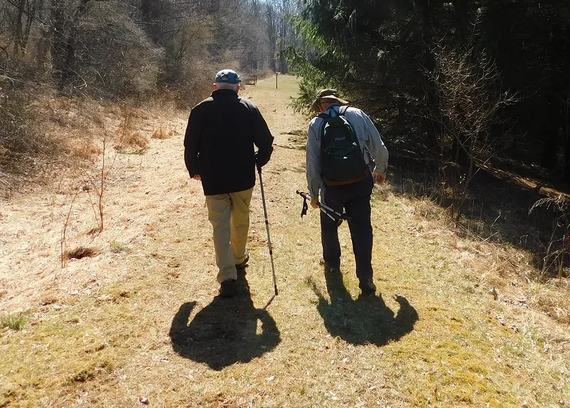 Two residents exploring the outdoors