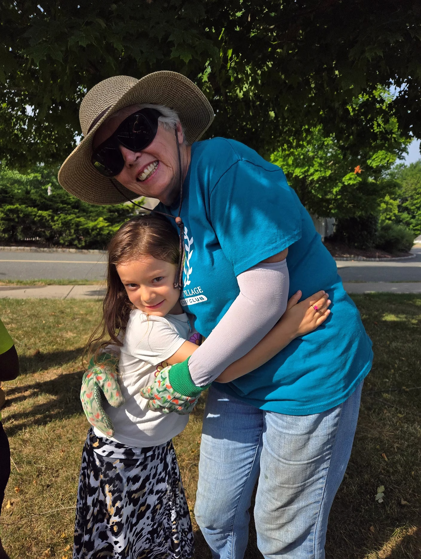 Woman hugging young girl