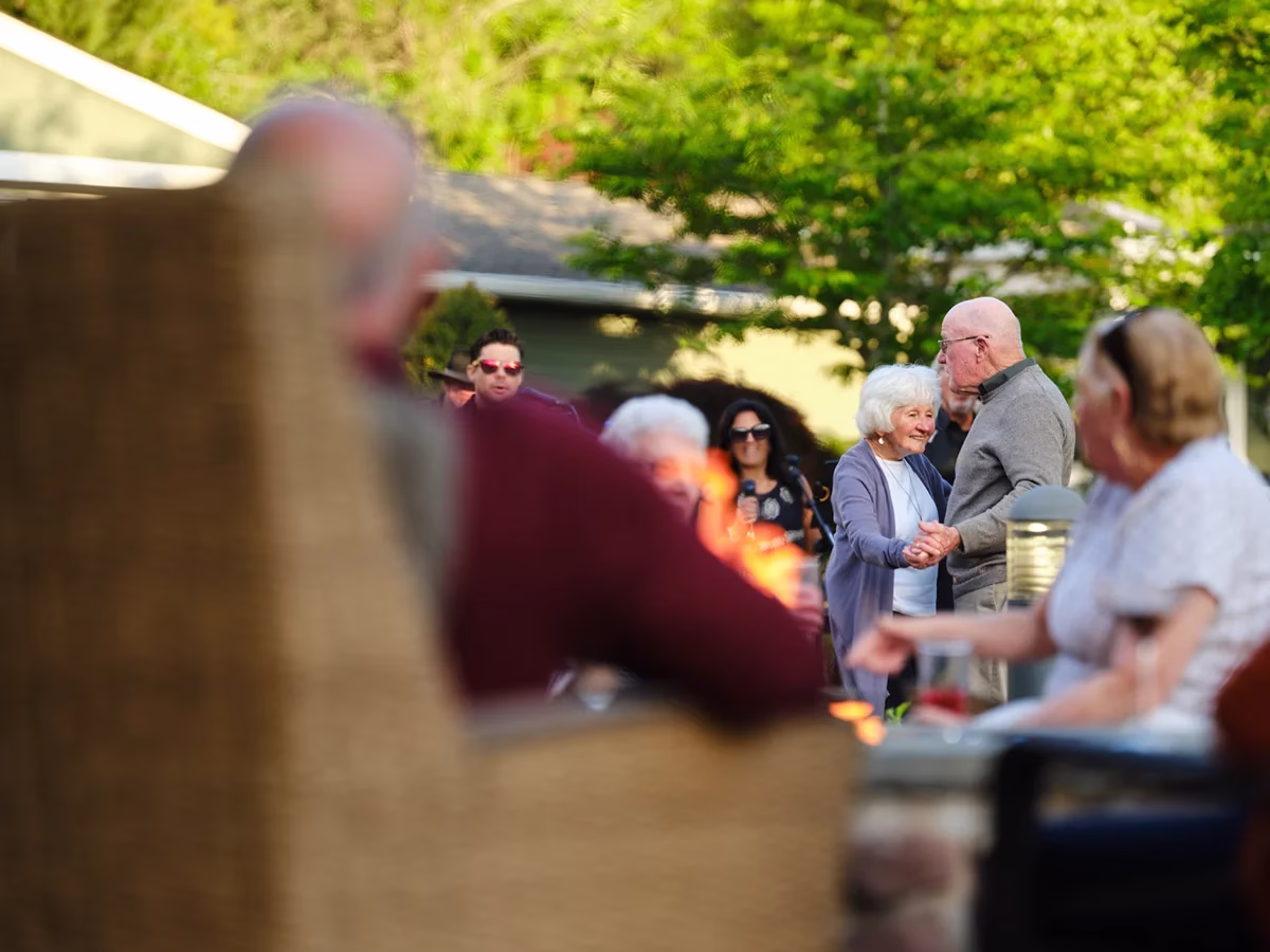 Outdoor event with residents