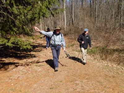 Residents hiking outdoor path