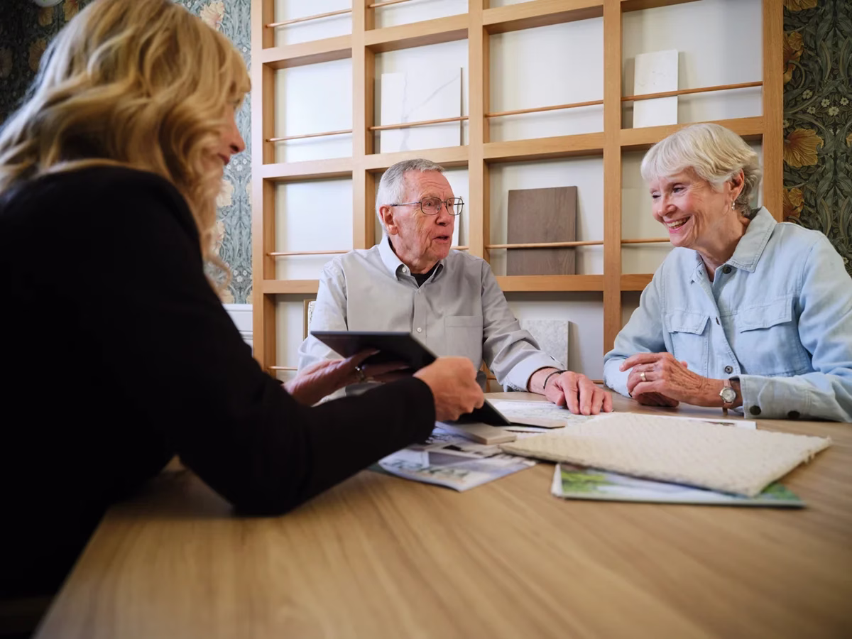 Future residents with a financial planner