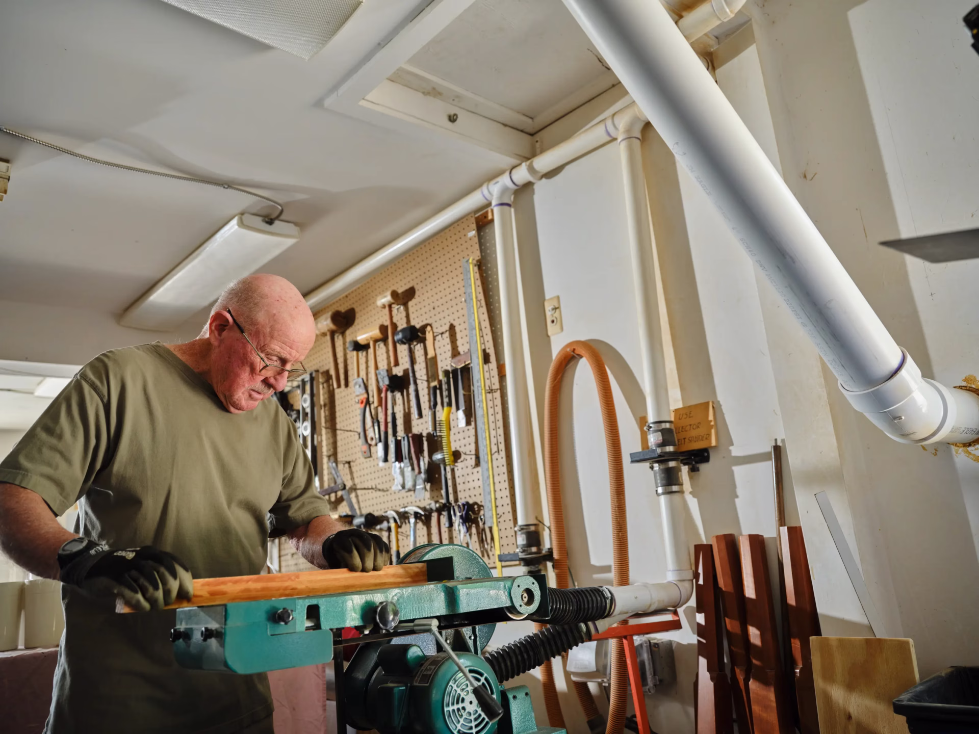 Resident using wood shop