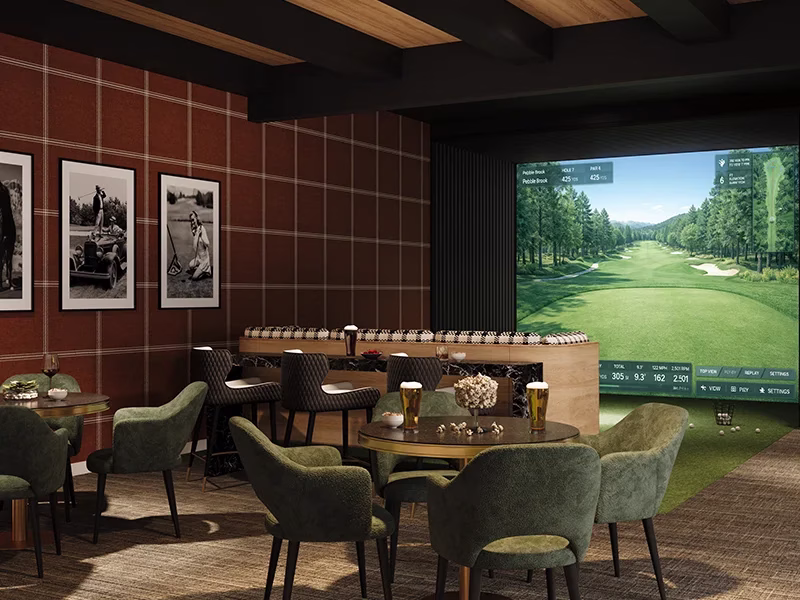 Sport simulator and bar