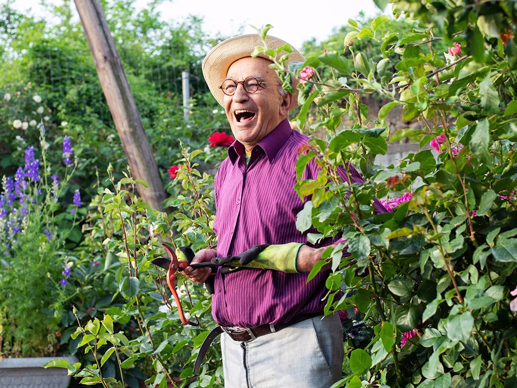 Man in garden