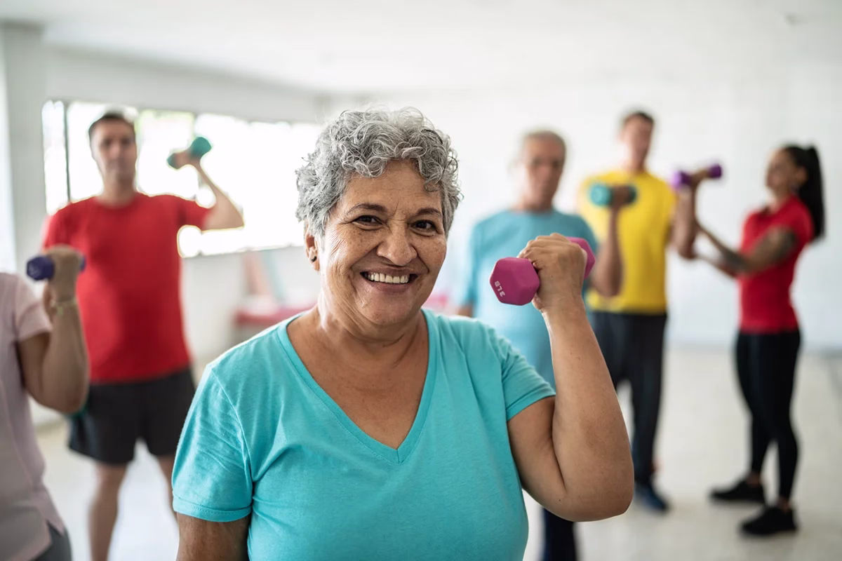 Woman lifting weights