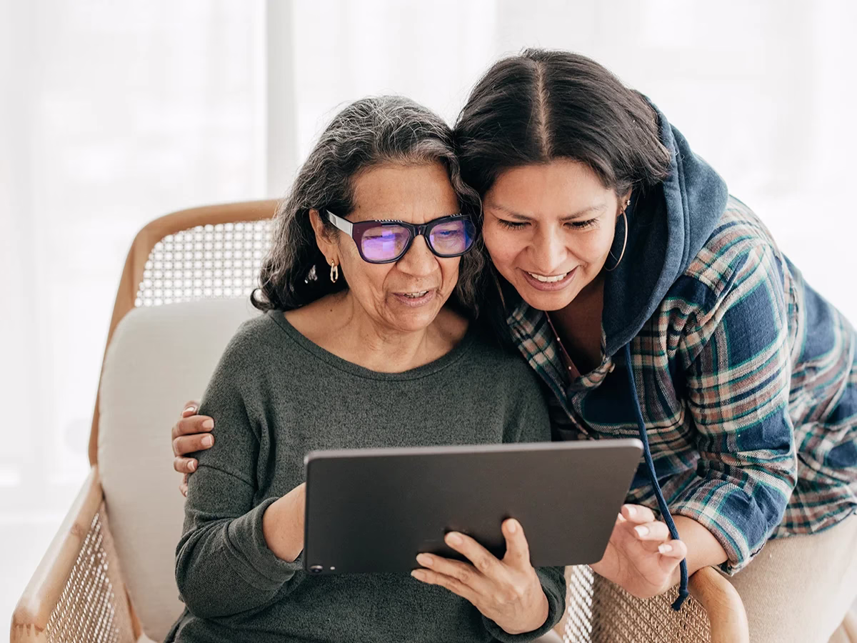 Women using a tablet